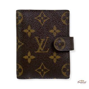 Authentic LOUIS VUITTON Monogram Canvas Leather Mini Address Book Agenda Cover